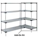 Solid Shelving Unit Add-On Kit, 4 Shelves 18 x 36 x 63in - Stainless Steel redirect to product page